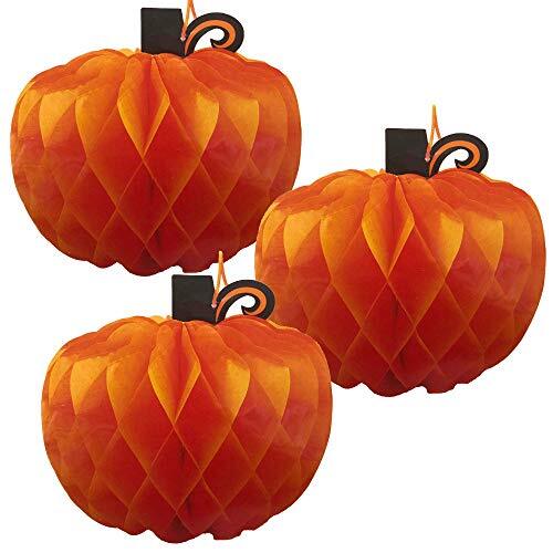 Seasonal Honeycomb Pumpkin Centerpiece Decorations - Thanksgiving and-image