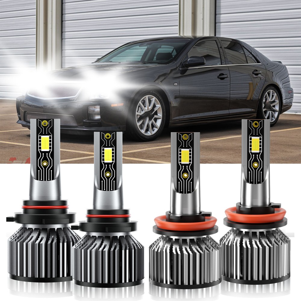 2005-2011 Cadillac STS 9005 H11 LED Headlight Bulbs 6500K Super Bright Kit