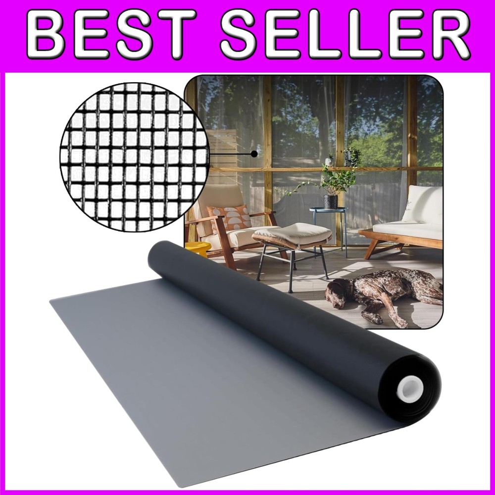 Doca Charcoal Fiberglass Mesh Roll - 96x100 Ft Window Screen