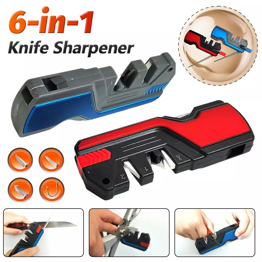 Multifunctional Knife Sharpener with Fire Starter and Emergency Whistle for Outdoor Adventures  