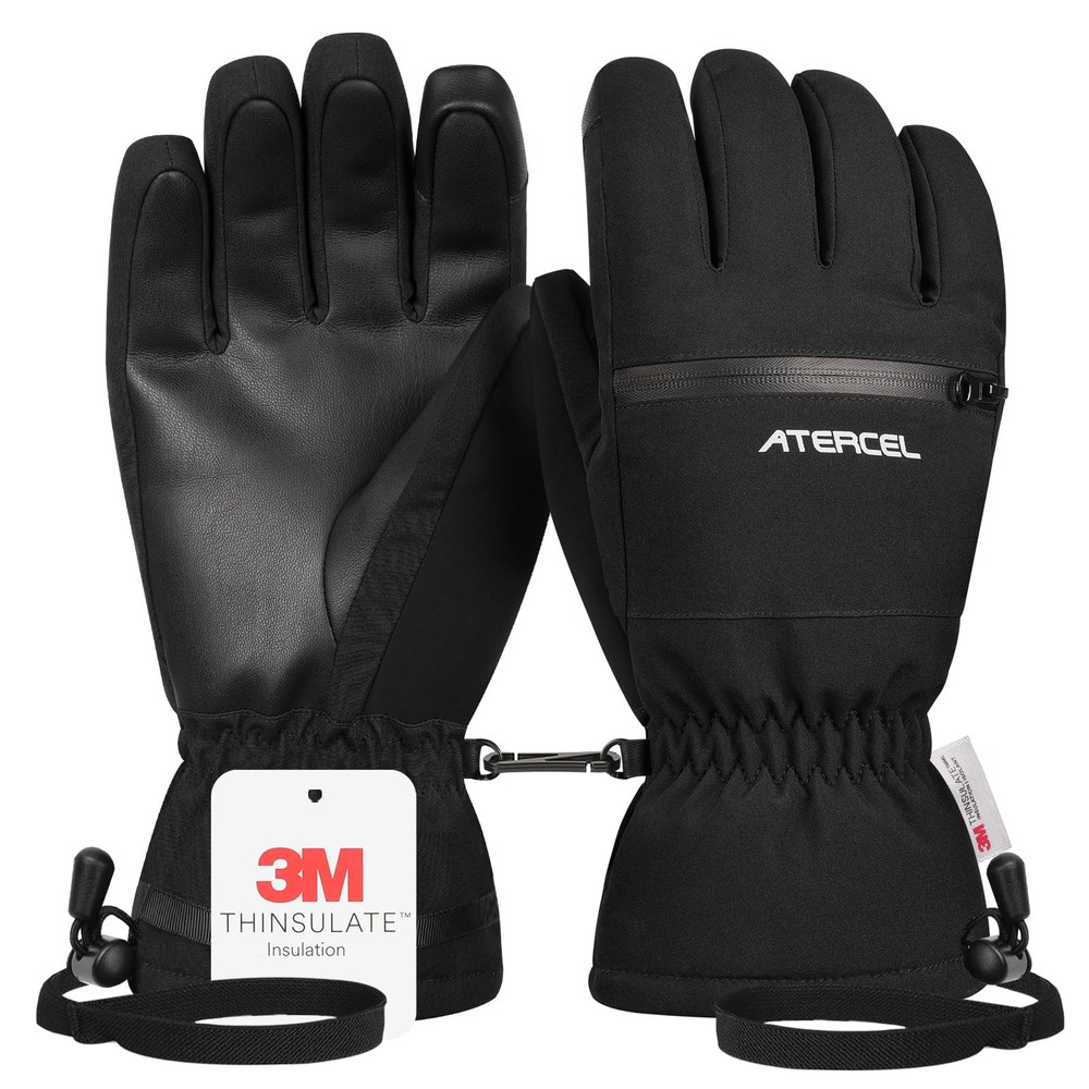 Waterproof Ski Gloves, Warm 3M Thinsulate Gloves, Touchscreen, Ideal for Men ...