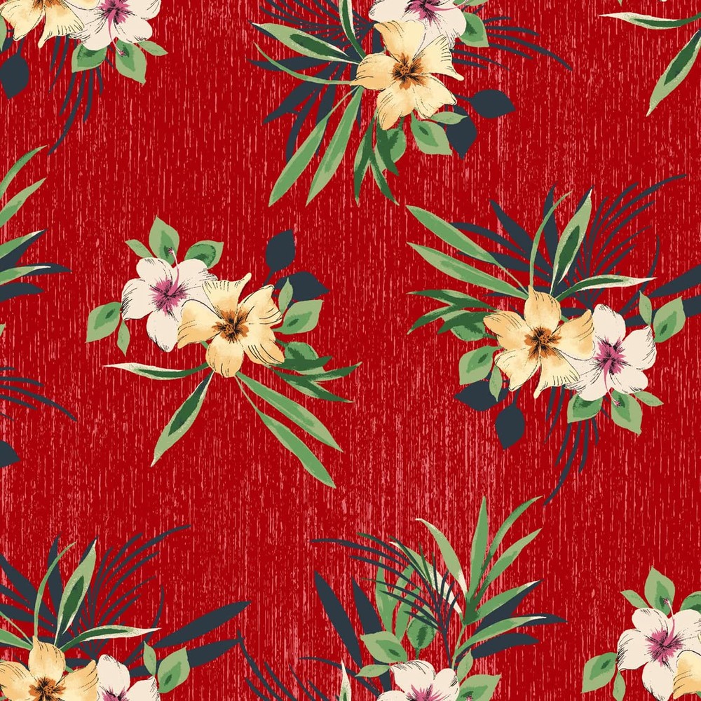 Floral Printed Brushed Poly Spandex Fabric with Medium Texture - DTY Floral Design