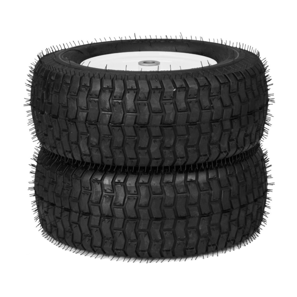Two 16x6.50-8 Lawn Mower Tractor Turf Tires with Rim 4 Ply 16x6.5-8 Tubeless