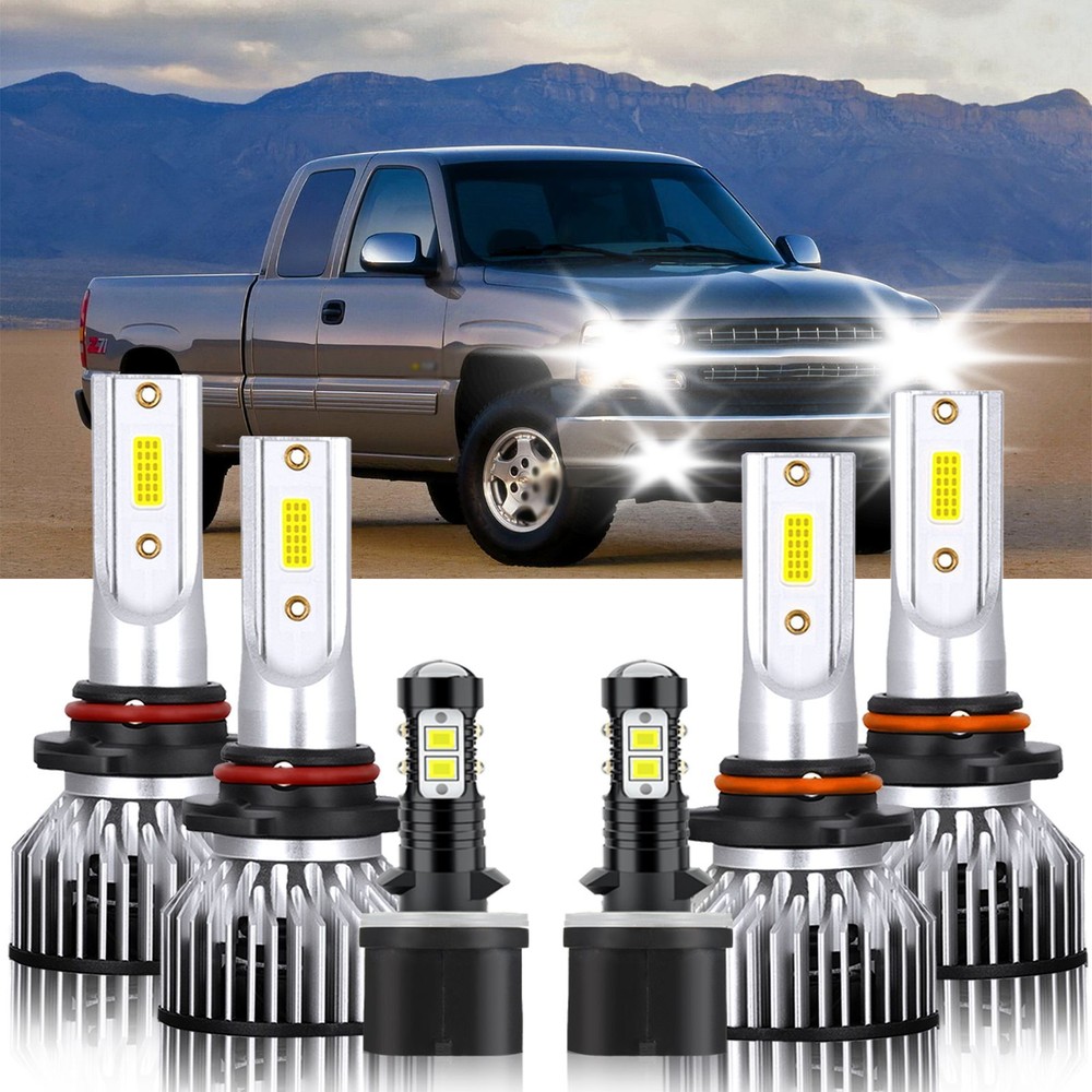 LED Headlight Fog Light Bulbs 6000K kit For Chevrolet Suburban 2500 2000-2006