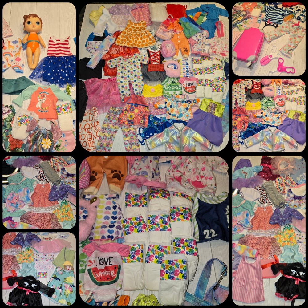 MASSIVE  122+ Piece Lot Hasbro Baby Alive Clothing,  Accessories,  Doll & More