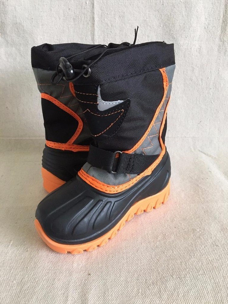 Kids Winter Boots Temp Rated Size 5 Ozark Trails Black Orange Grey PRE WALK NWOT