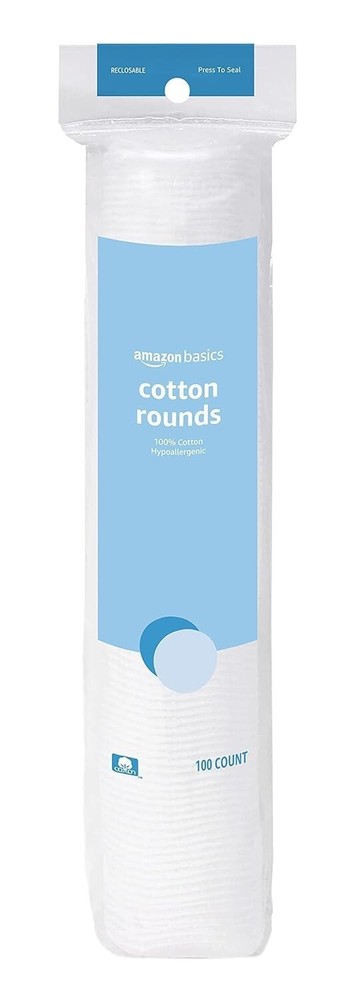 100 Count Hypoallergenic 100% Cotton Rounds Make-Up Removal Face Wipe Soft