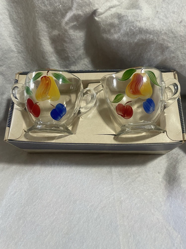 Vintage 1950s Bartlett Collins Gay Fad Creamer & Sugar Set Hand Painted NIB