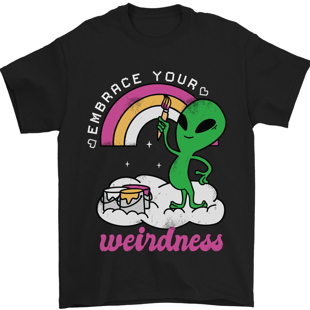 Alien Embrace Your Weirdness Funny LGBT Mens T-Shirt 100% Cotton