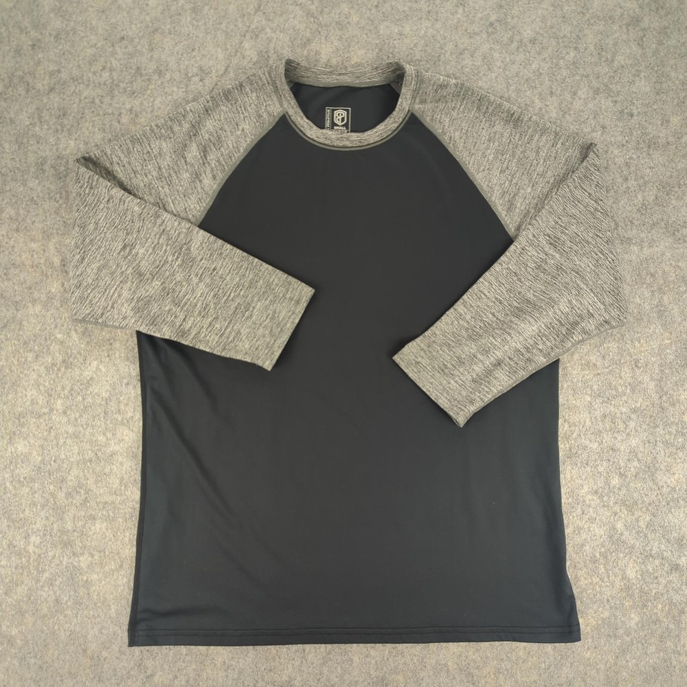 Born Primitive Shirt Mens Small Black Gray Raglan Long Sleeve Athletic Workout