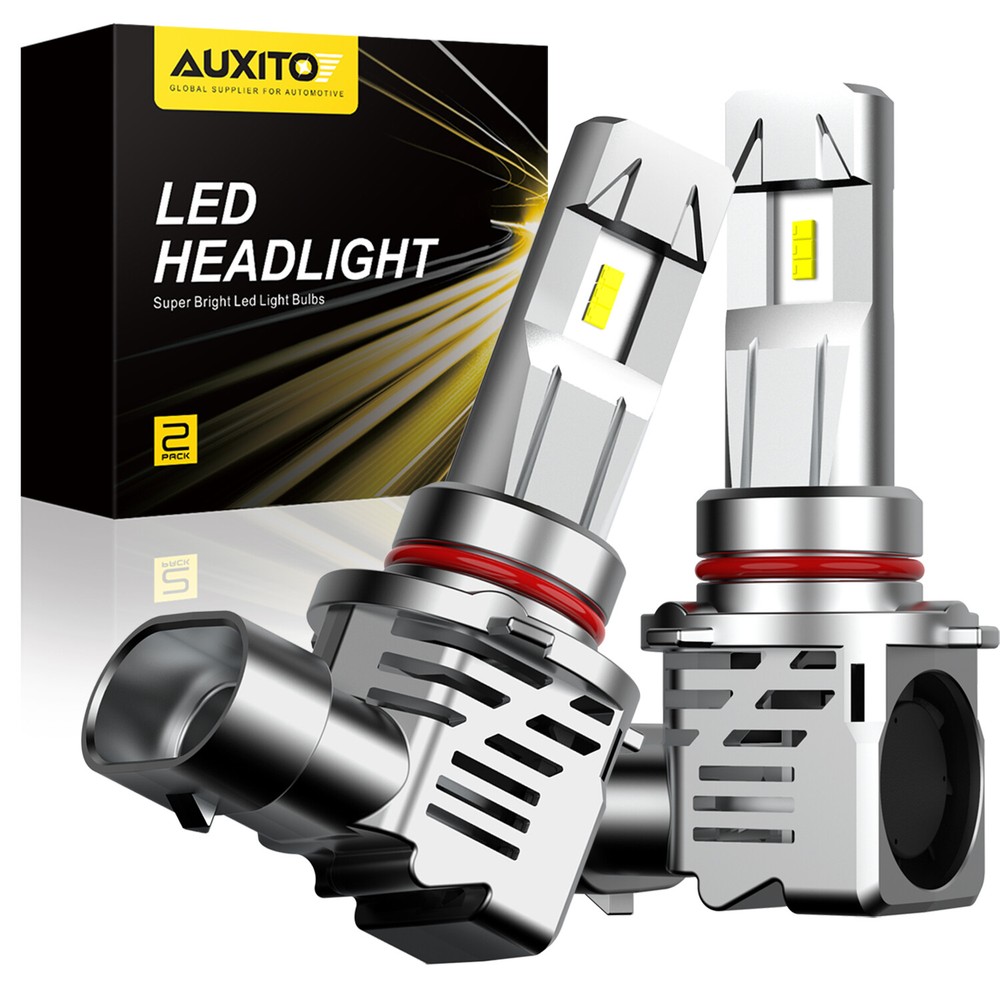 2X AUXITO 9005 HB3 LED Headlight Combo Kit Bulbs 6500K High Beam Lamps White