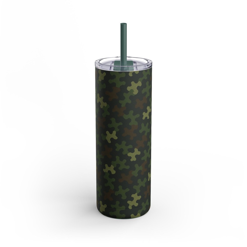 Camo Skinny Tumbler | 20oz Travel Mug for Outdoor Lovers, Matte Tumbler, Tumbler
