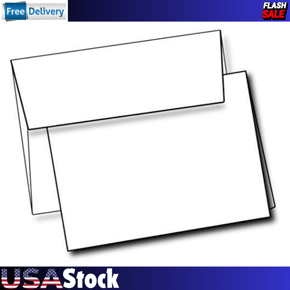 Heavyweight White Blank Cards With White Envelopes 5x 7 Greeting Cards Blan