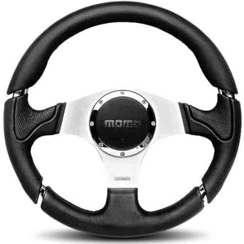 MOMO Millenium MIL35BK1P Black Leather Racing Steering Wheel