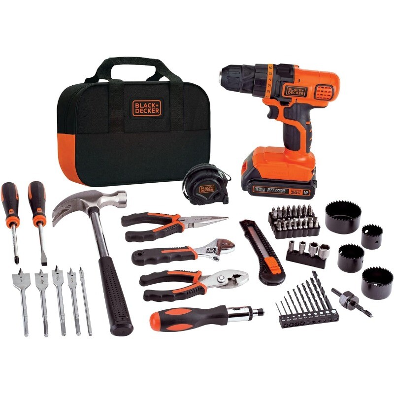 20V Max Drill & Home Tool Kit 68 Piece Cordless Versatile Assembling Furniture