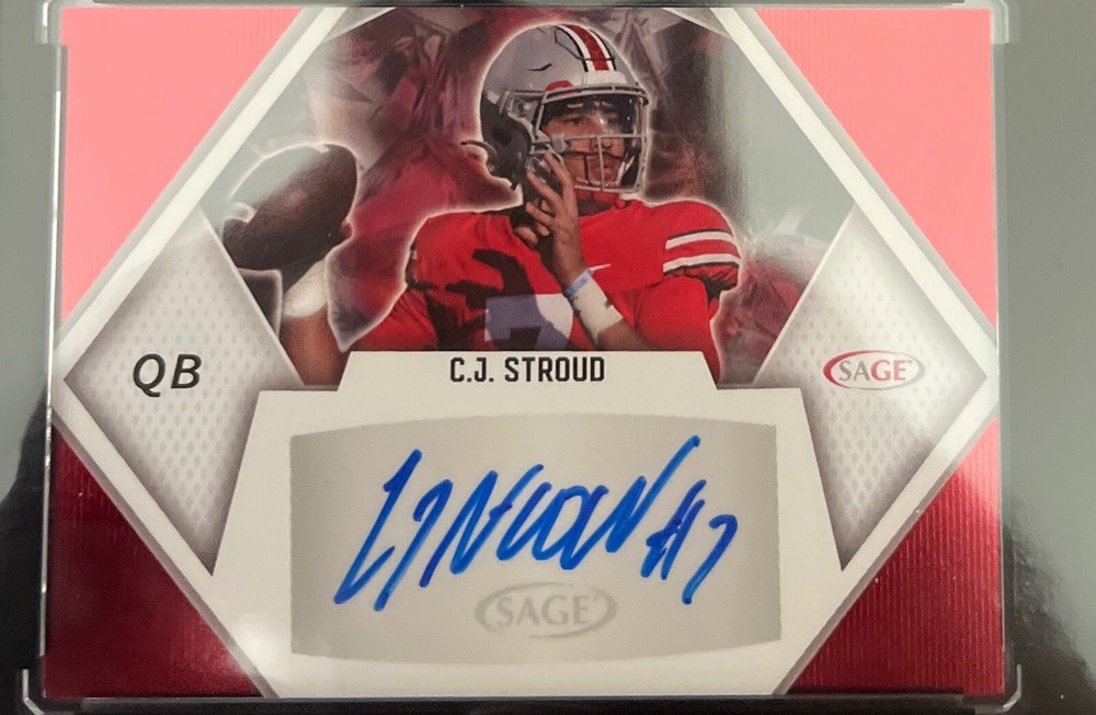 2023 Sage C.J. Stroud ACJS Low Series Red Auto Rookie Card