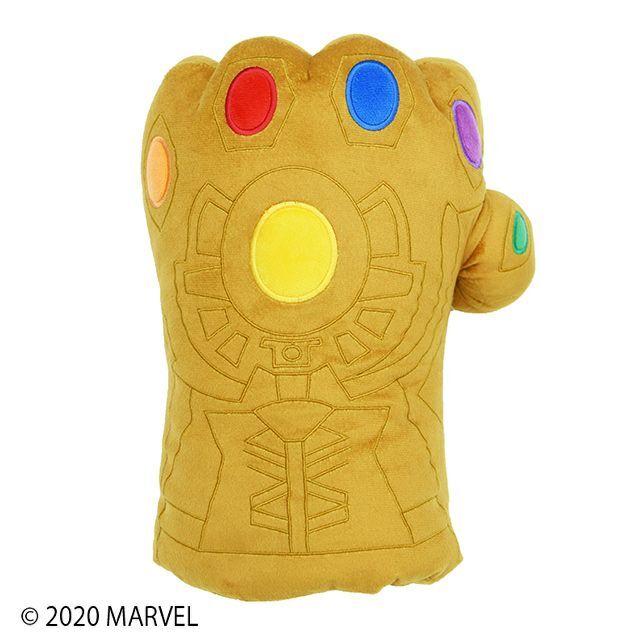 MARVEL Thanos Die-cut cushion Infinity Gems Gauntlet gold Disney Japan New F/S
