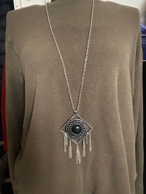 Paparazzi Sandstone Solstice Black Necklace W/Matching Earrings