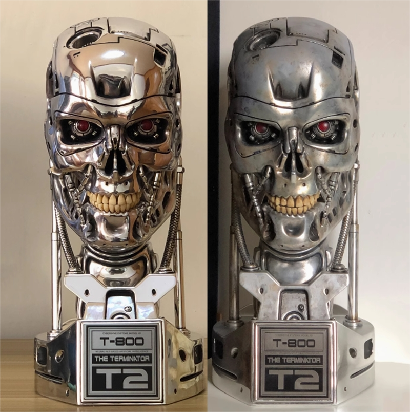 In Stock Terminator T2 T800 ENDOSKELETON 1/1 Life Size Skull Statue Light Eyes