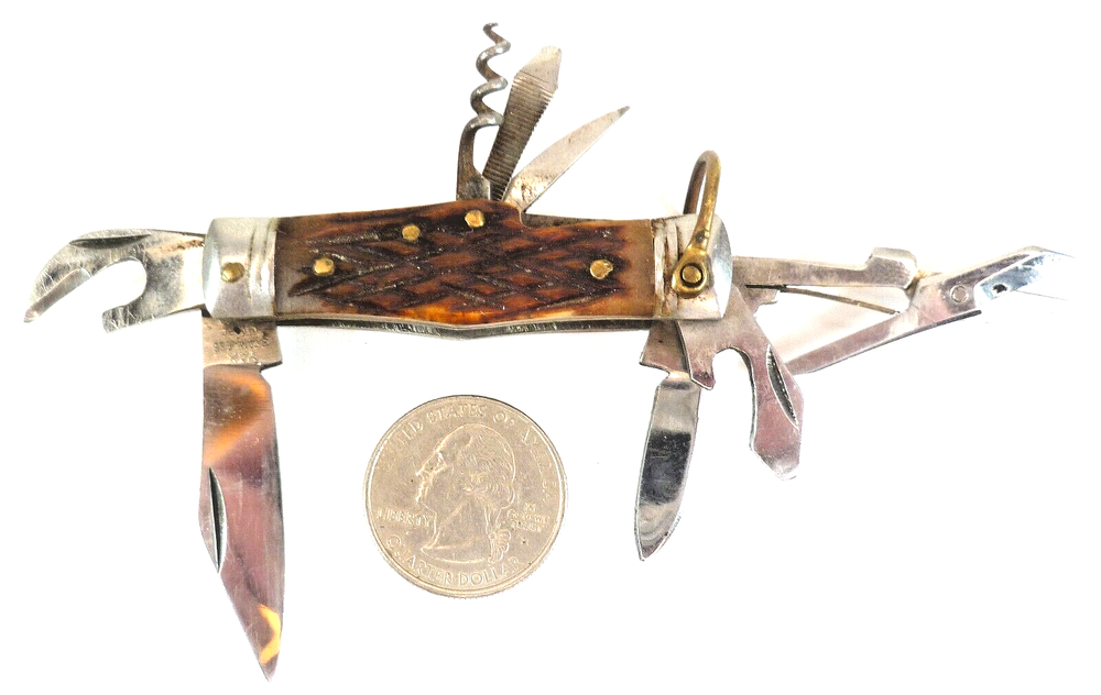 YAX Mini Camping Scout Knife - 8-in-1 Multi-Tool Survival Utensil