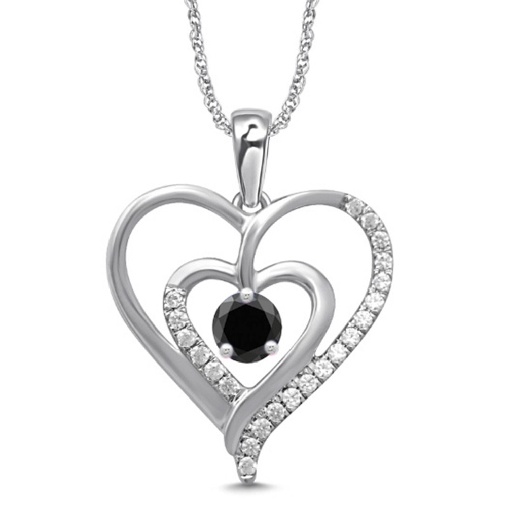 925 Silver 2.28Ct Round Shape 100% Natural Jet Black Diamond Women's Pendant