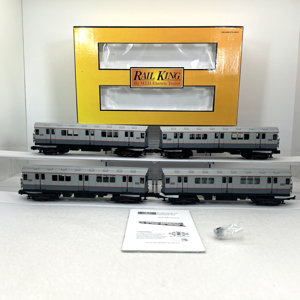 MTH RailKing O Gauge MTA Gray R-12 4-Car Subway Set New York PS.2