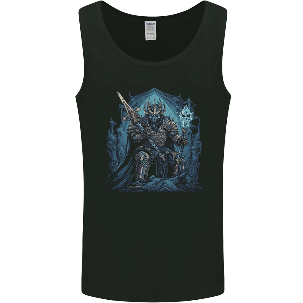 Ice Cavern Fantasy Skull King Mens Vest Tank Top