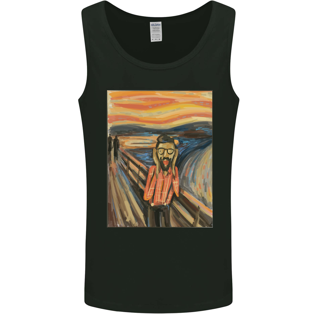 Hipster Scream Painting Mens Vest Tank Top