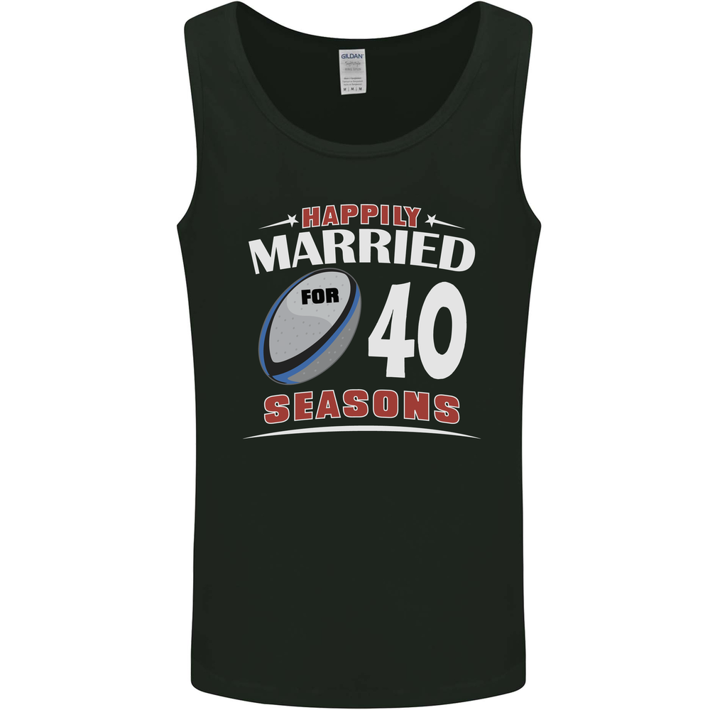 40 Year Wedding Anniversary 40th Rugby Mens Vest Tank Top