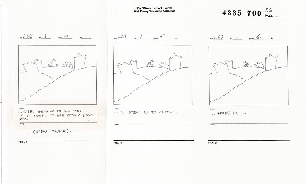 Winnie the Pooh Grand Adventure Disney Production Original SB Drawings 1997 6303