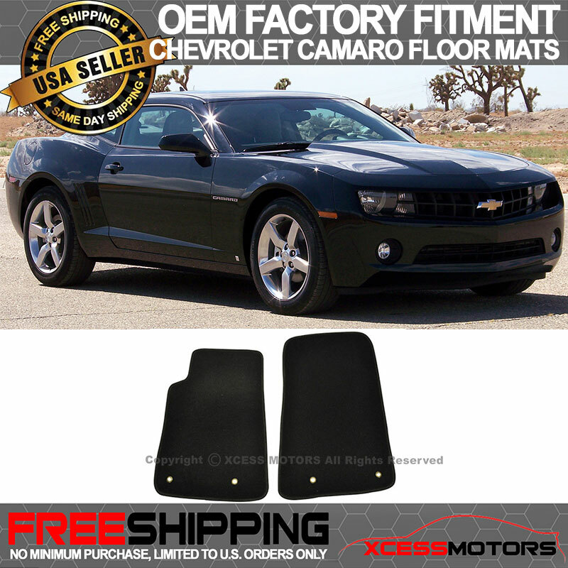 Fits 10-15 Chevrolet Camaro OE Fitment 2PCS Floor Mats Carpets Black Nylon