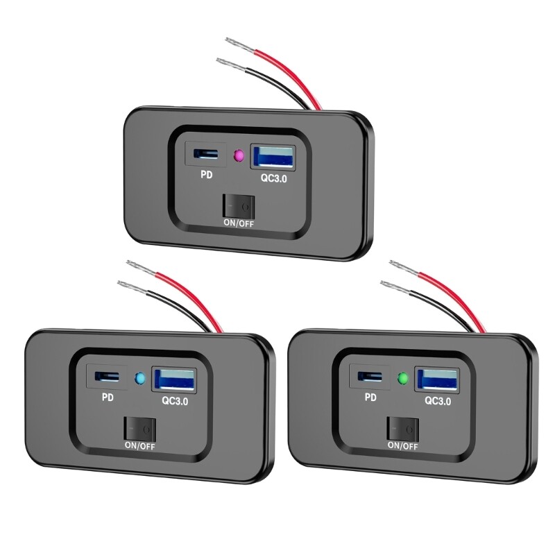 20W USB-C & QC3.0 18W Dual Car Charger with On/Off Switch