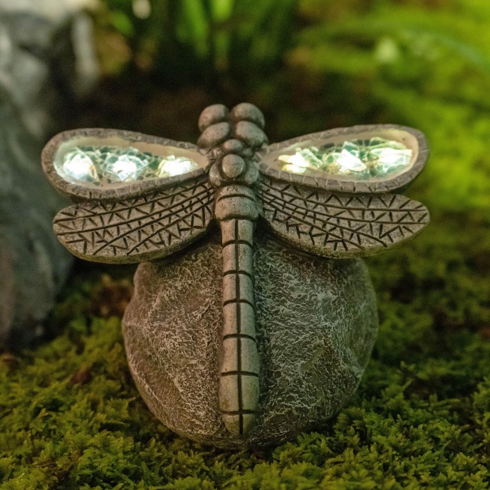 Solar-Powered Dragonfly Garden Statue for Outdoor Lawn Decor