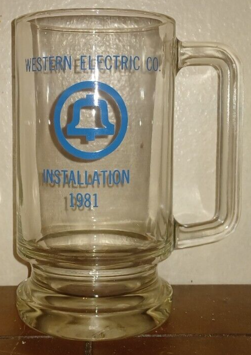 Vintage 1981 Western Electric Installation Mug Glass Cup