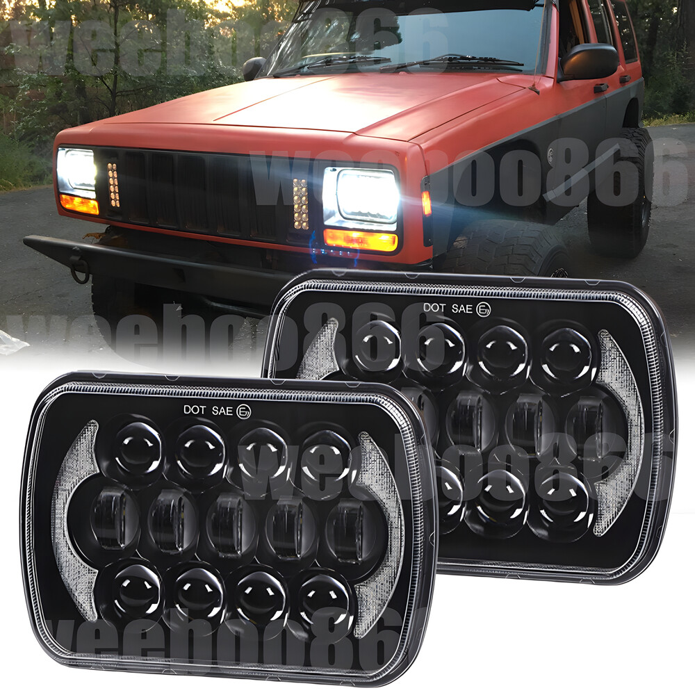 Pair 5X7/7X6 LED Headlights DRL Hi/Lo Beam DOT For GMC TopKick C4500 C5500 Truck