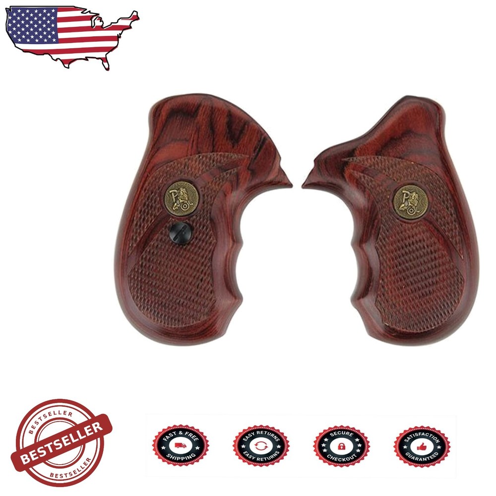 Premium Rosewood Wood Laminate Grips for Smith & Wesson J Frames - Secure Fit