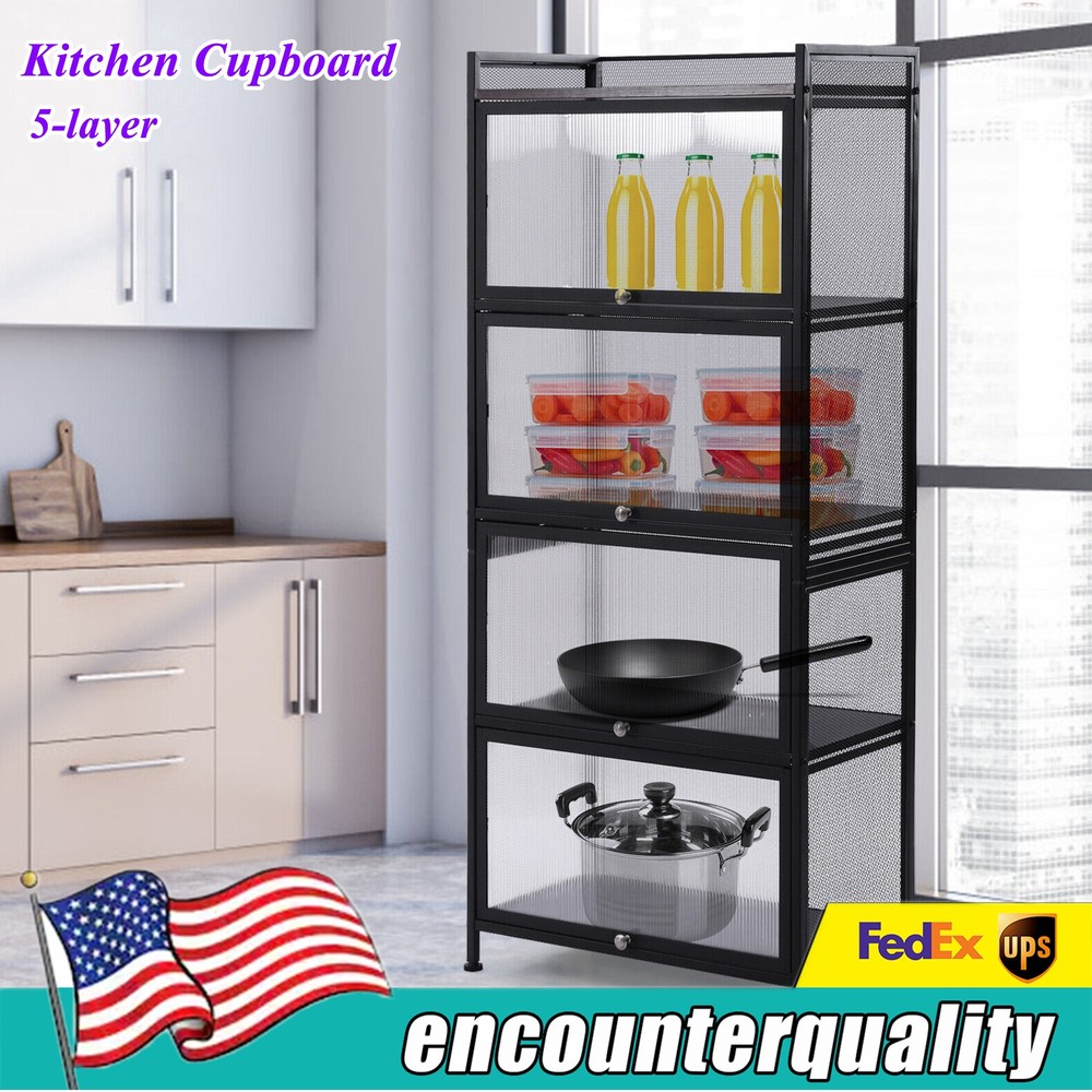 Cupboard Storage Cabinet Kitchen Sideboard Buffet Cupboard Wood Door Pantry Kit