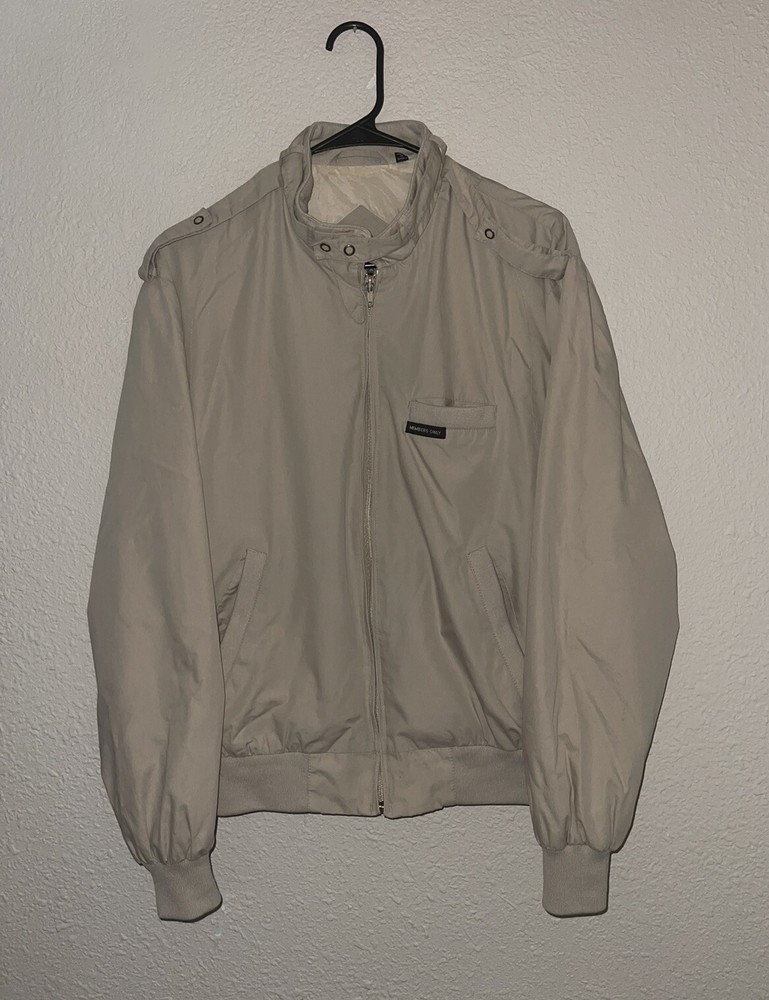 Men's Members Only Brown Beige Size 40 Full Zip Long Sleeve Coat Jacket-image