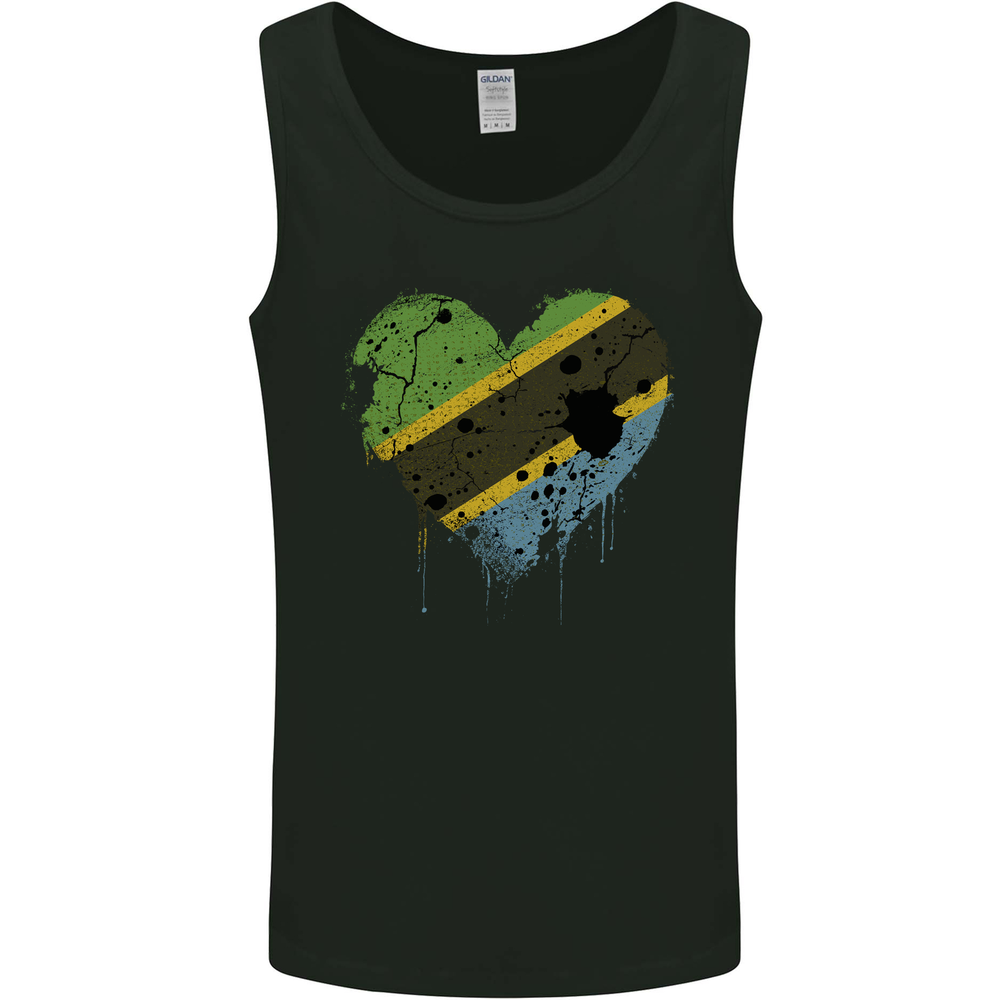Love Tanzania Flag Tanzanian Day Football Mens Vest Tank Top