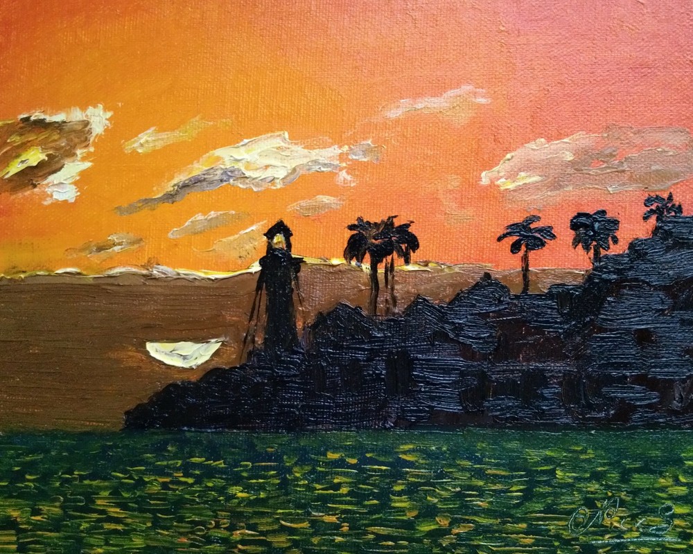 Breathtaking Oil Painting Original. San Diego Seascape. Impressionist Home Decor