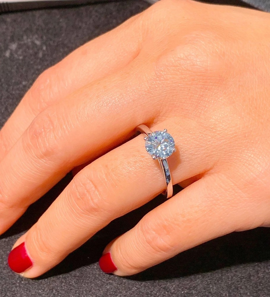 Certified Natural 0.70ct I/VS1 Round Diamond Solid 14K White Gold Solitaire Ring