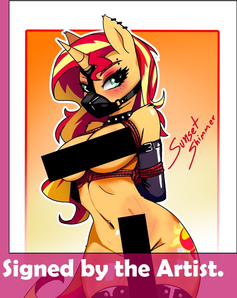 Sunset Shimmer (MLP) Bondage, nsfw, trans, 11x17, Furry print signed by artist.