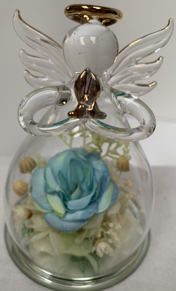 Mothers Day Gifts Glass Angel In Choice Of Color Blue Dk Rose Lt RoseSold Single-image
