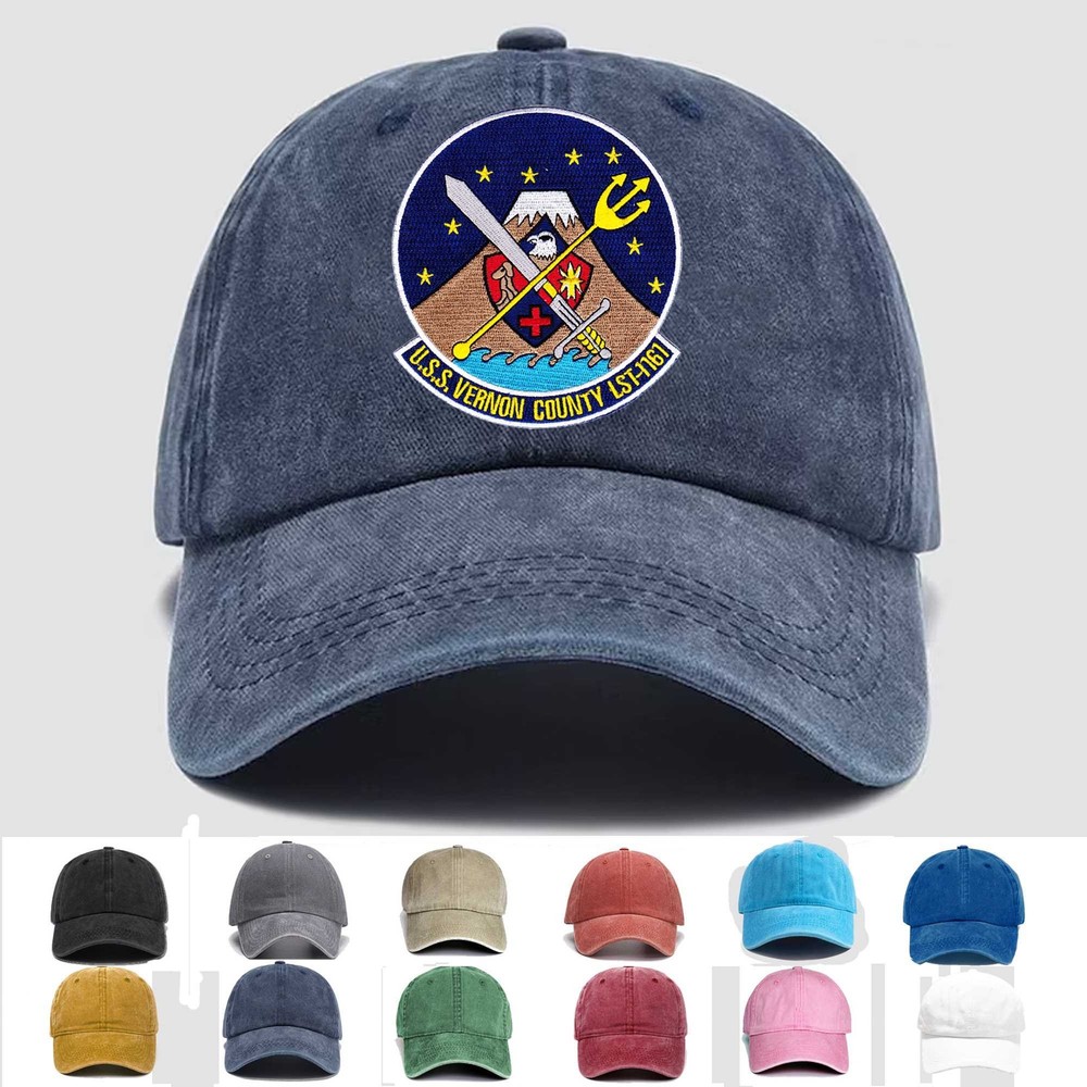 Custom Personalization Embroidered Hat LST-1161 USS Vernon County, Veteran Cap