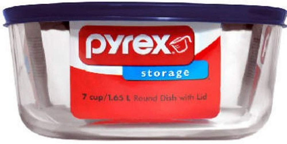 Blue Simply Store 7-Cup Round Glass Food Storage Dish for Freshness and Convenience