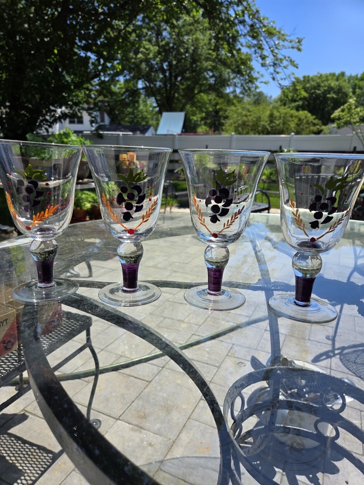 Seasonal Beverage Glasses Hand Painted Set Of 4-image