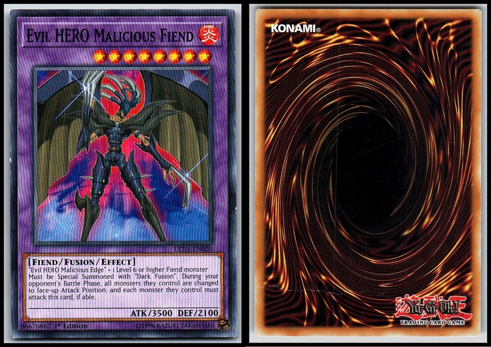 EVIL-HERO MALICIOUS FIEND LED5-EN020 1st Edition Yugioh Card