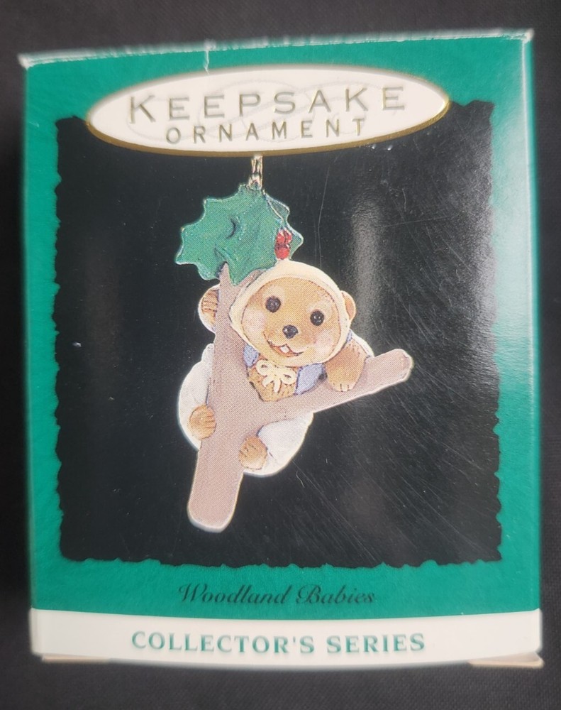 Hallmark Ornament Miniature Woodland Babies Beaver 3rd in Series 1993