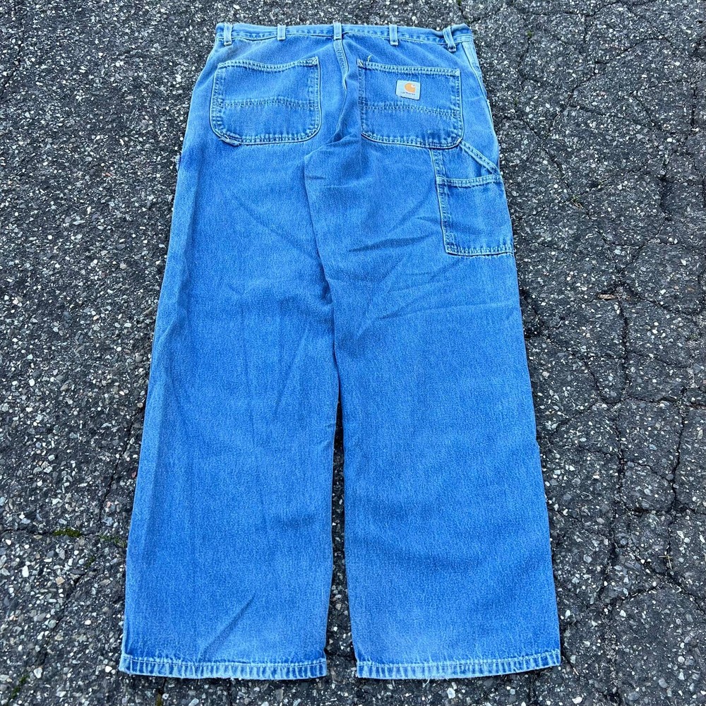 Vintage Y2K blue Carhartt faded denim jeans work wear carpenter pants