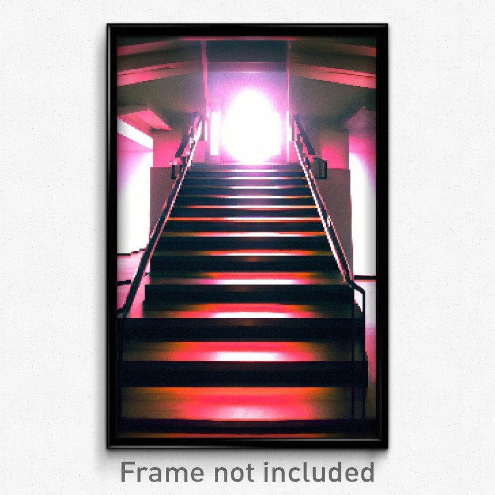 8-Bit Psychedelic Pixel Art Stair Poster - Trippy Video Game Print